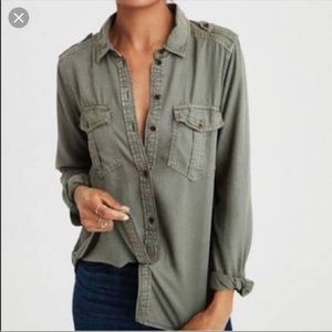 American Eagle Boyfriend Military Shirt